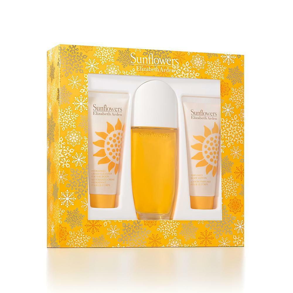 Elizabeth Arden SUNFLOWERS 3 Piece EDT Gift Set for Women with LOTION + CLEANSER - Perfume Gallery