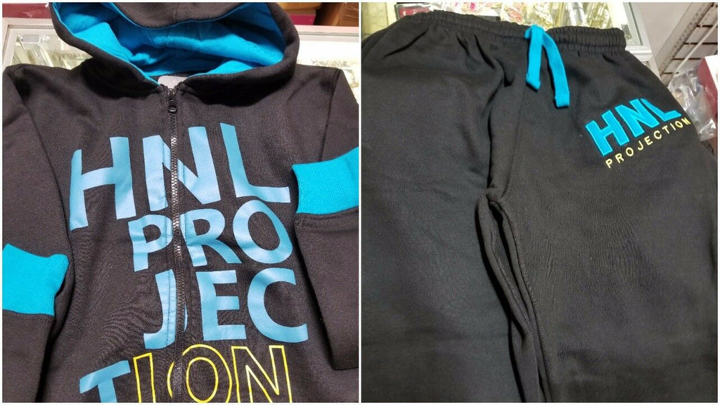 Kids Girls Boys Designer Tracksuit HNL PROJECTION Print Hoodie & Bottom Jogging - Perfume Gallery