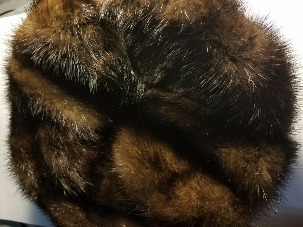 New Man's Russian HAT USHANKA Light / Dark Brown AUTHENTIC RANCH RAISED MINK FUR - Perfume Gallery