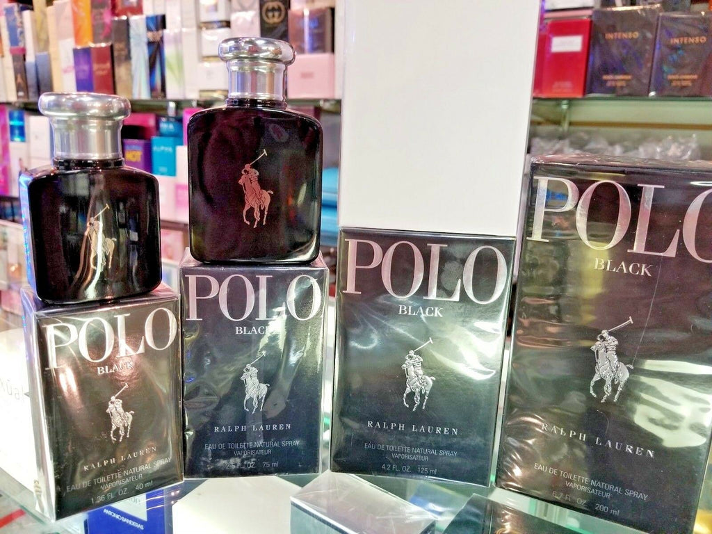 POLO BLACK Ralph Lauren 1.36 2.5 4.2 6.7 oz + TST EDT Spray for Men * SEALED BOX - Perfume Gallery