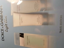Load image into Gallery viewer, Light Blue by Dolce & Gabbana 3 PC TRAVEL GIFT SET 3.3 oz + Cream + Gel Women - Perfume Gallery