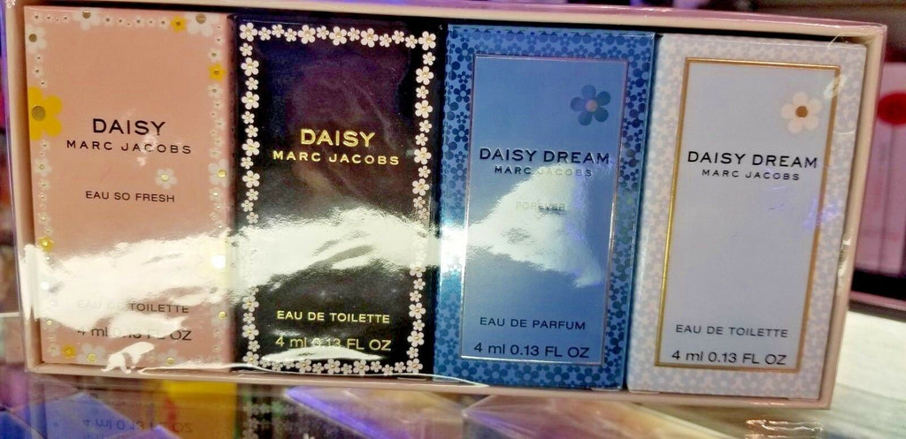 Marc Jacobs 4 Pc MINI EDP EDT Set DAISY EAU SO FRESH + DREAM + FOREVER for Women - Perfume Gallery