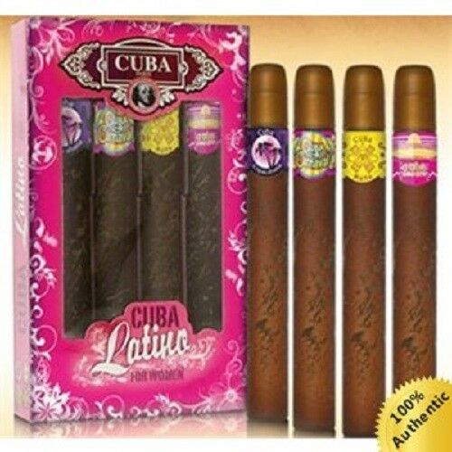 Cuba Latino Gift Set EDP 4Pc 35ml Eau de Parfum Carnaval Copacabana Cactus Maya - Perfume Gallery