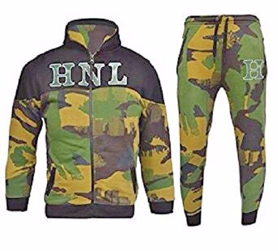 Kids Girls Boys Designer Tracksuit HNL PROJECTION Print Hoodie & Bottom Jogging - Perfume Gallery
