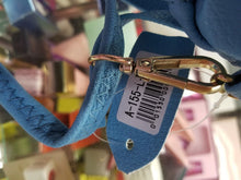 Load image into Gallery viewer, Turquoise Leather Carry Lightweight Handbag with Front, Back, and Inside Pockets - Perfume Gallery