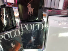 Load image into Gallery viewer, POLO BLACK Ralph Lauren 1.36 2.5 4.2 6.7 oz + TST EDT Spray for Men * SEALED BOX - Perfume Gallery