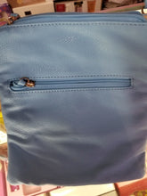 Load image into Gallery viewer, Turquoise Leather Carry Lightweight Handbag with Front, Back, and Inside Pockets - Perfume Gallery