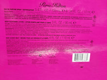 Load image into Gallery viewer, PARIS HILTON Eau de Parfum 4 Pc Gift Set 3.4 oz .34 oz Lotion Mist WOMEN * NIB * - Perfume Gallery