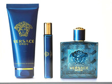 Load image into Gallery viewer, Versace EROS Gianni Versace 3 Piece EDT Gift Set for Men with SHOWER GEL TRAVEL - Perfume Gallery