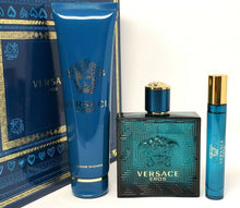 Load image into Gallery viewer, Versace EROS Gianni Versace 3 Piece EDT Gift Set for Men with SHOWER GEL TRAVEL - Perfume Gallery
