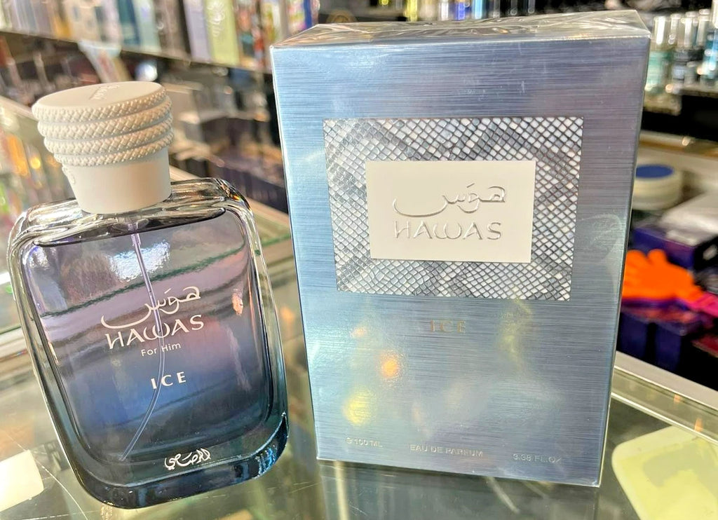 Hawas ICE for Him Eau De Parfum 3.38 oz 100 ml by Rasasi for Men NEW IN SEALED BOX
