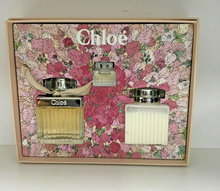 Load image into Gallery viewer, CHLOE By Chloe 3 Pc Perfume Set 2.5oz 75 ml EDP+ 3.4oz Body Lotion + Mini NEW
