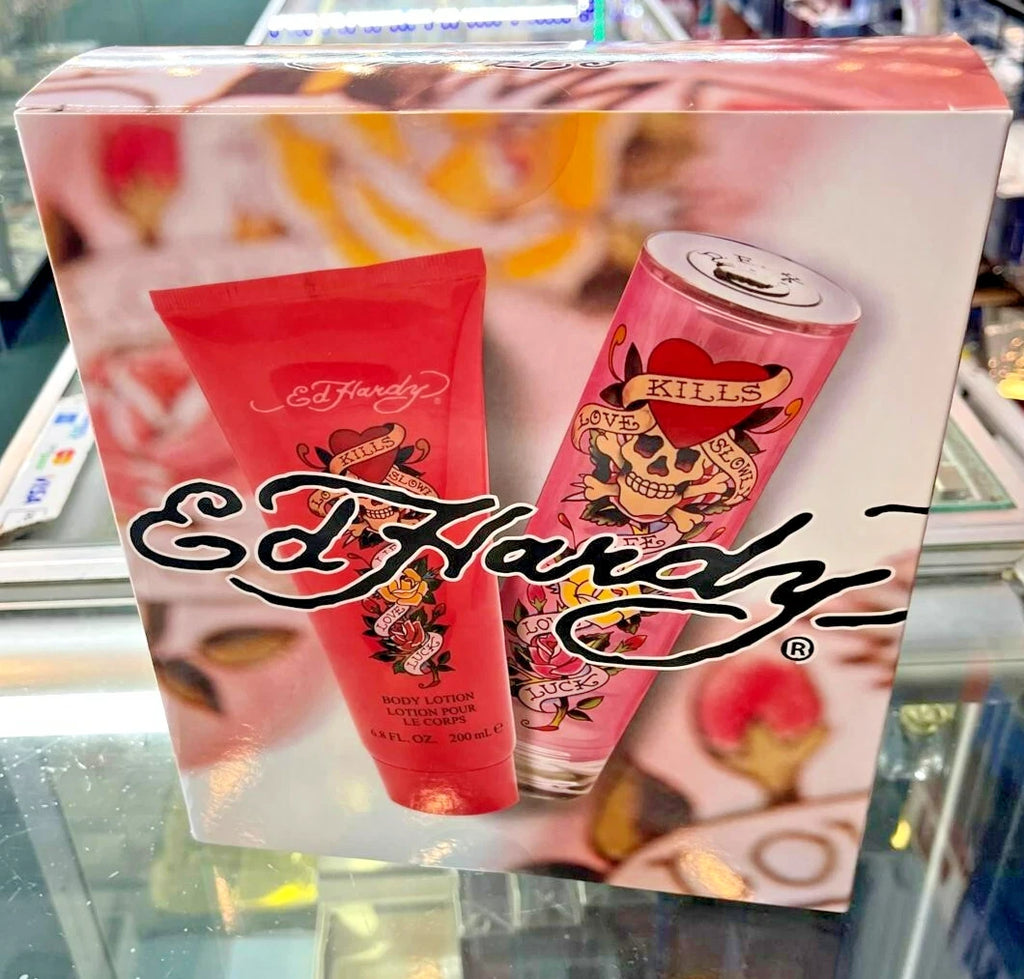 Ed Hardy by ED HARDY 2 Piece EDP GIFT SET for Women SPRAY LOTION * NEW IN BOX *