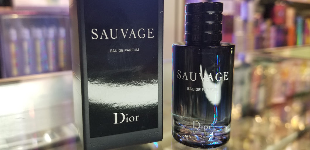 Dior Sauvage Eau de Parfum For Men 0.34 fl oz 10ml Spray Mini Travel EDT NEW BOX - Perfume Gallery