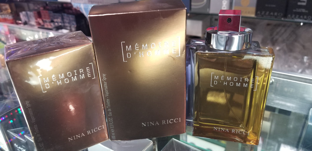 Memoire D'Homme by Nina Ricci 2 3.3 oz / 60 100ml Eau de Toilette Men New in Box - Perfume Gallery
