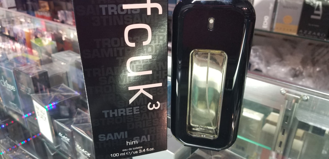 FCUK3 3 Him Eau de Toilette EDT Spray 100ml 3.4 fl. oz. for Men Brand New In Box - Perfume Gallery