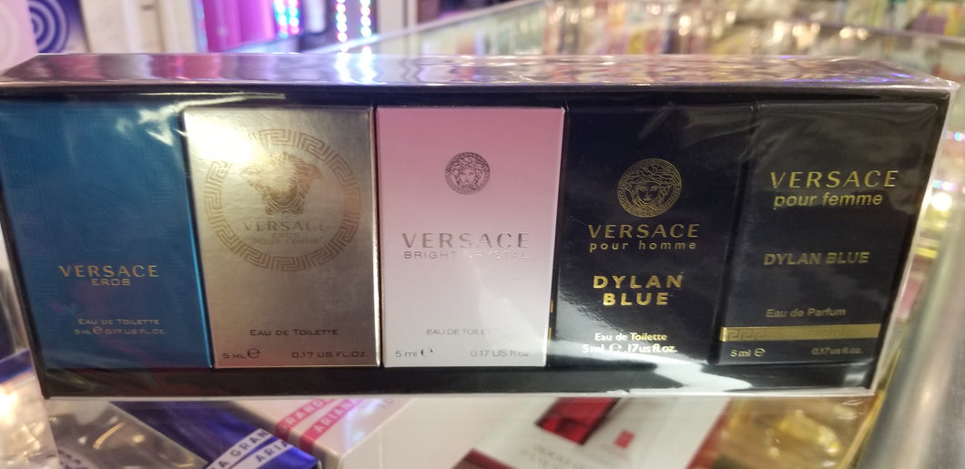 Versace 5 Pc 0.17 oz Dab On Mini Travel Fragrance Gift Set Men Women SEALED BOX - Perfume Gallery