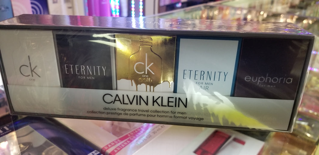 Calvin Klein 5 Pc 0.33 oz 10 ml Dab On Mini Travel Fragrance Gift Set Men SEALED - Perfume Gallery