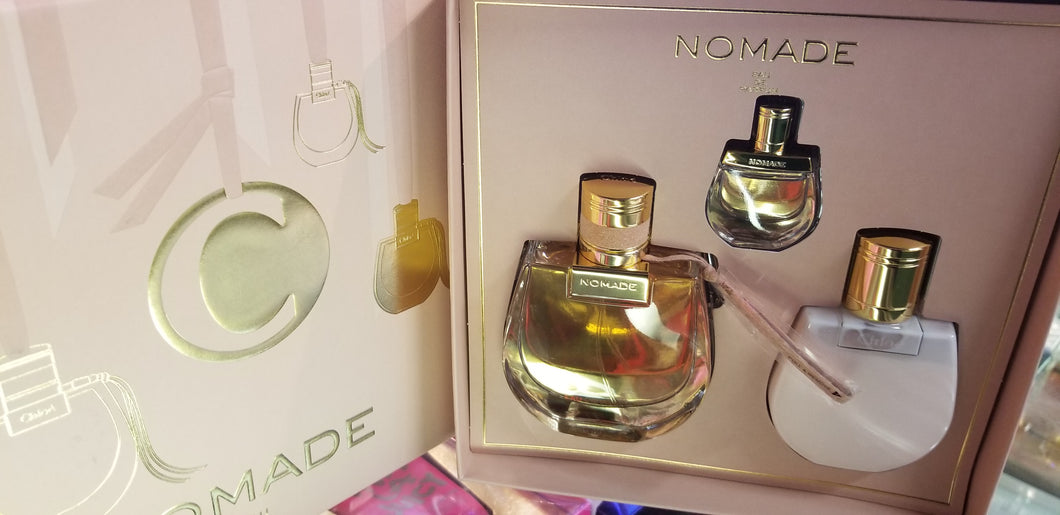 CHLOE Nomade 3 Pc Eau de Parfum Gift Set 2.5 3.4 0.16 oz EDP Spray + Body Lotion - Perfume Gallery