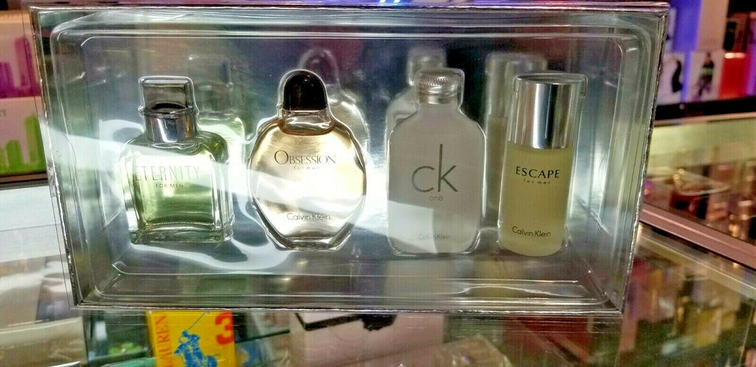 Calvin Klein 4 Piece Assorted Set ETERNITY CK ONE OBSESSION ESCAPE .5oz 15ml NEW - Perfume Gallery