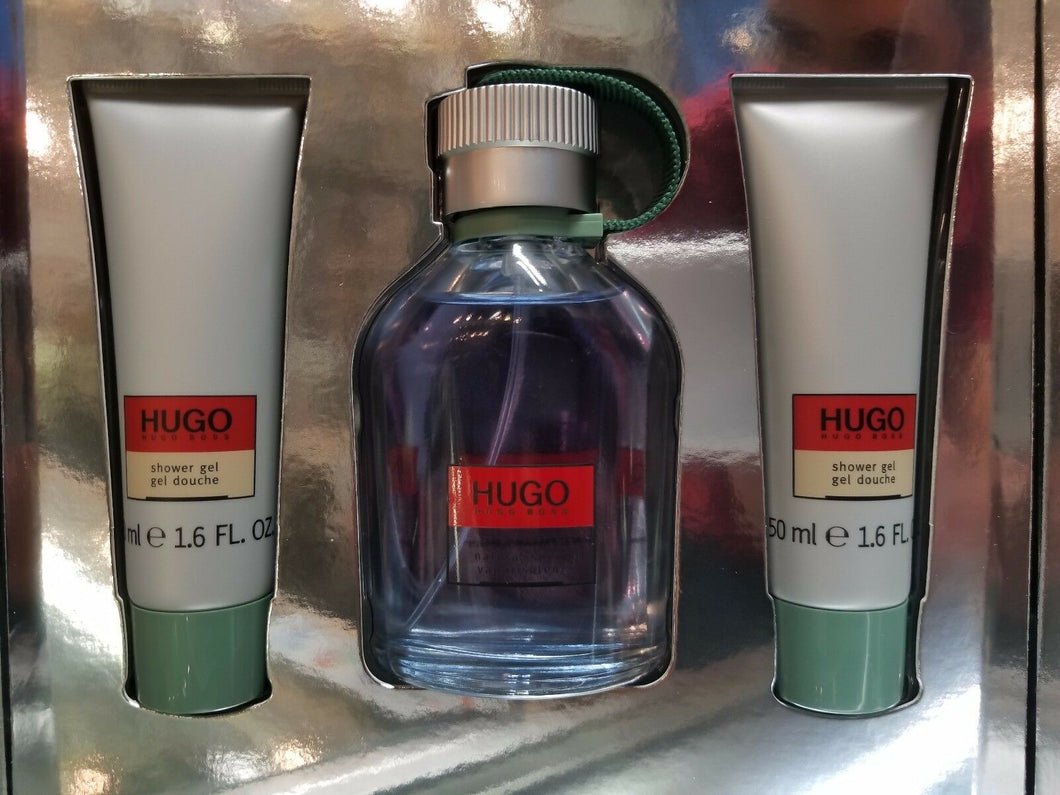 HUGO by Hugo Boss 3 Pc EDT Gift Set for Men with EDT Spray, 2 x Shower Gel * NEW - Perfume Gallery