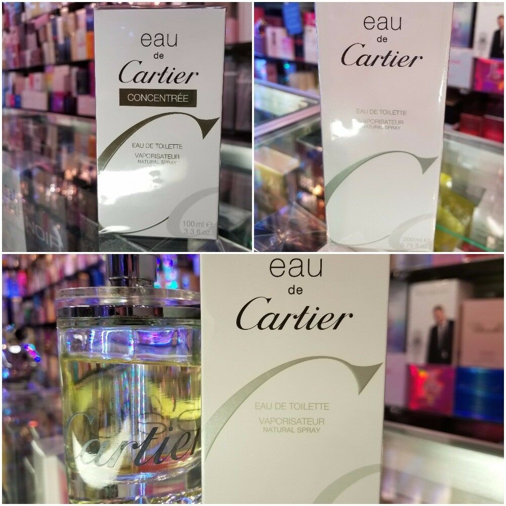 eau de Cartier .15 Mini or 3.3 oz IN BOX or 6.75 oz SEALED or Concentree SEALED - Perfume Gallery