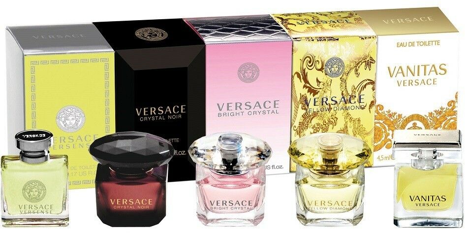 Versace 5 Pc 0.17 oz Dab On Mini Travel Fragrance Gift Set for Women SEALED BOX - Perfume Gallery