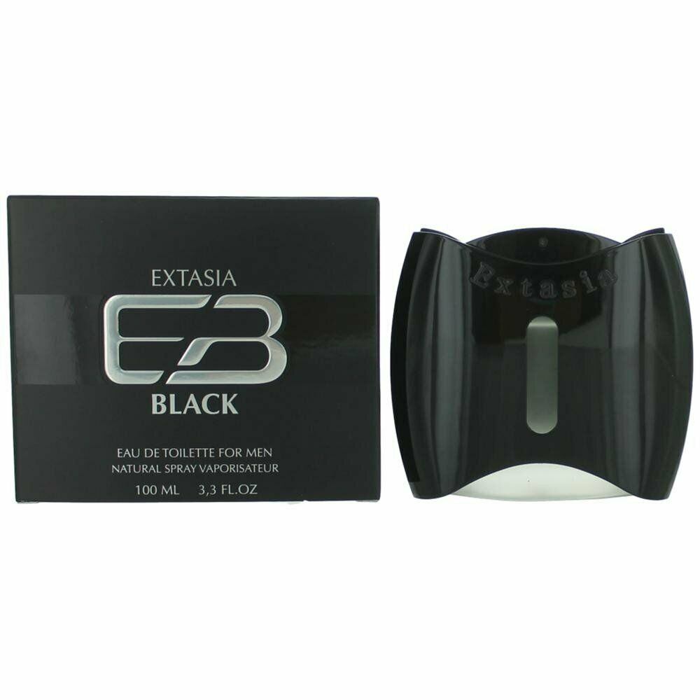 Extasia Black by New Brand 3.3 oz 100 ml Eau de Toilette EDT Spray Men * SEALED - Perfume Gallery