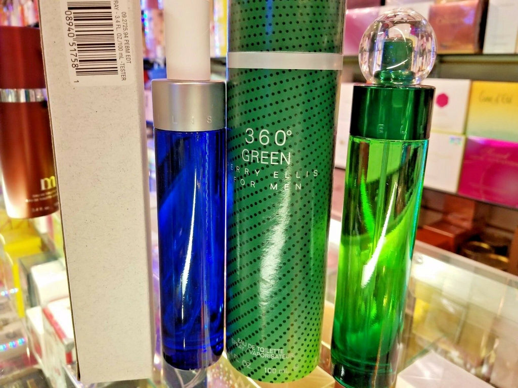 Perry Ellis 360 BLUE | GREEN for Men 3.4 oz 100 ml EDT Spray for Men ** NEW - Perfume Gallery