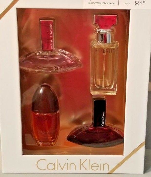 Calvin Klein 4 Piece Assorted Set ETERNITY EUPHORIA OBSESSION CK .5 oz 15 ml NEW - Perfume Gallery