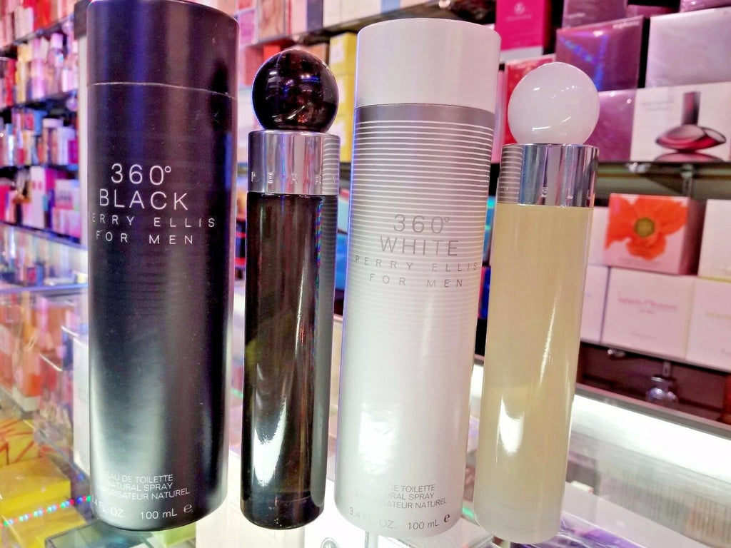 Perry Ellis BLACK for Men | WHITE for Men 3.4 oz 100 ml EDT Spray for Men ** NEW - Perfume Gallery