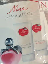 Load image into Gallery viewer, Nina by Nina Ricci 3 piece EDT TRAVEL Gift Set for Women 1.7 Spray, Lotion, Gel - Perfume Gallery
