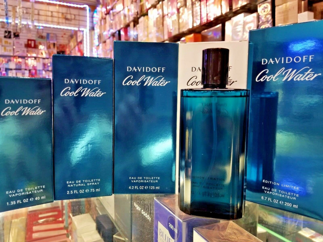 Cool Water by Davidoff 1.35 2.5 4.2 + TST 6.7 oz EDT Toilette for Men NEW IN BOX - Perfume Gallery