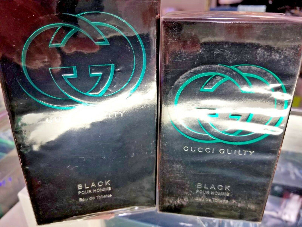 Gucci Guilty BLACK Pour Homme EDT Spray Men 1.6 oz 50 ml or 3 oz 90 ml * SEALED - Perfume Gallery