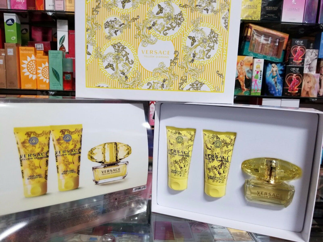 Versace Yellow Diamond Women 3 piece EDT Gift Set Spray Lotion Gel ** NEW IN BOX - Perfume Gallery