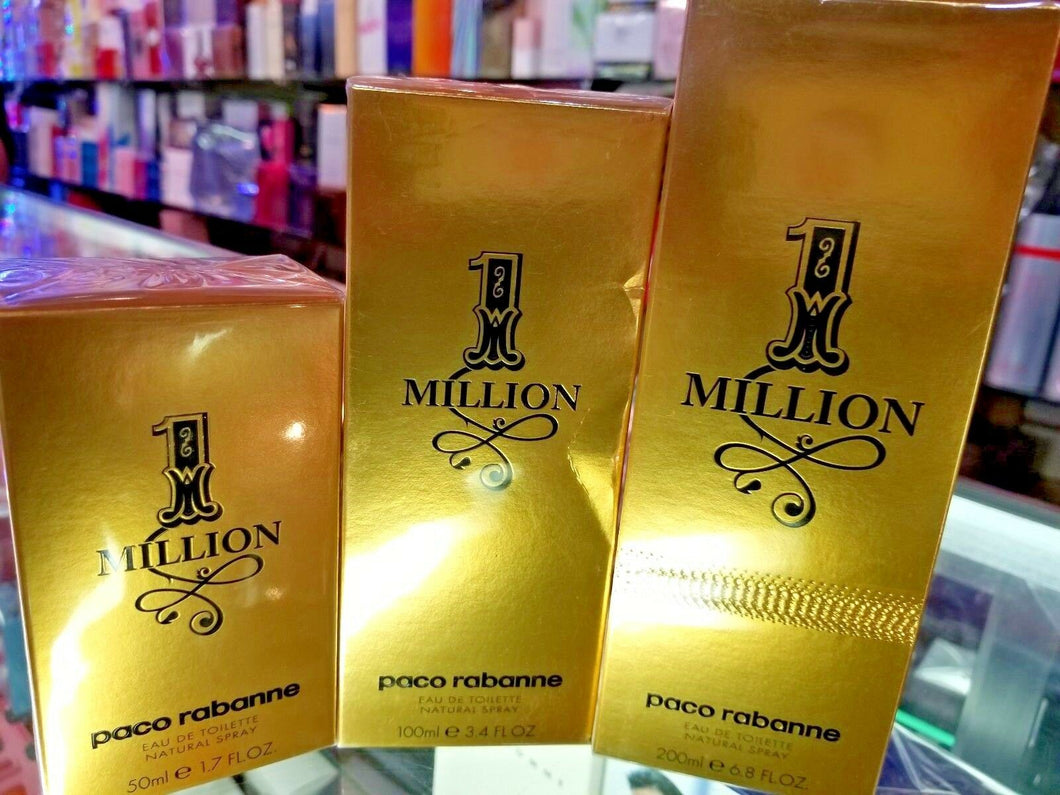 1 One Million Paco Rabanne 1.7 3.4 6.8oz 50 100 200 ml TST Toilette Spray Men SEALED - Perfume Gallery