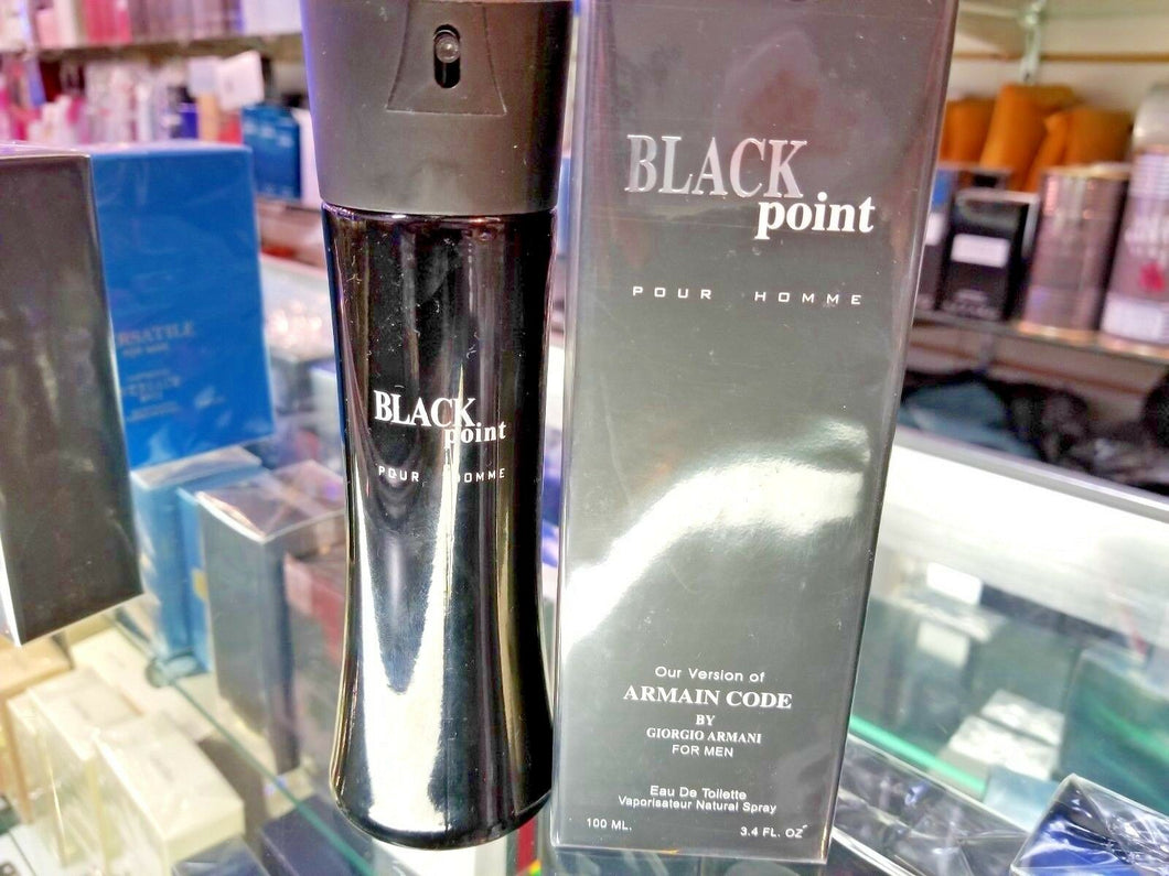 BLACK POINT Pour Homme for Men 3.4 oz 100 ml Toilette EDT Spray * SEALED IN BOX - Perfume Gallery