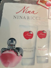 Load image into Gallery viewer, Nina by Nina Ricci 3 piece EDT TRAVEL Gift Set for Women 1.7 Spray, Lotion, Gel - Perfume Gallery
