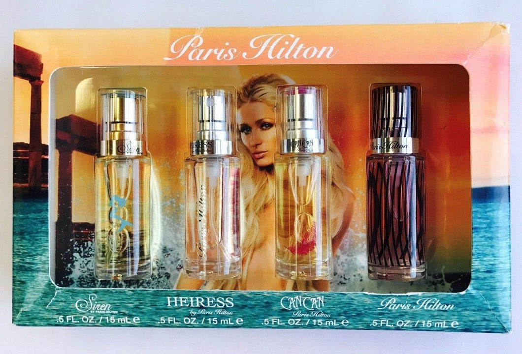 Paris Hilton 4 Pc 0.5 oz ea Gift Set HEIRESS CAN CAN SIREN by PARIS HILTON Women - Perfume Gallery