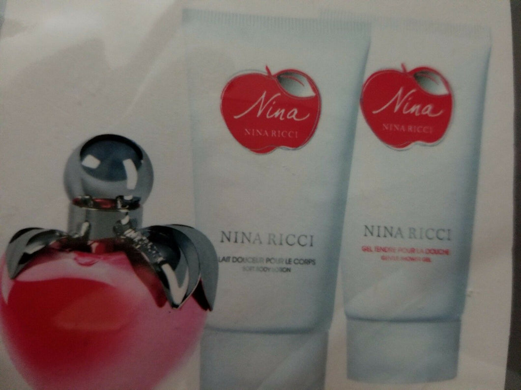 Nina by Nina Ricci 3 piece EDT TRAVEL Gift Set for Women 1.7 Spray, Lotion, Gel - Perfume Gallery