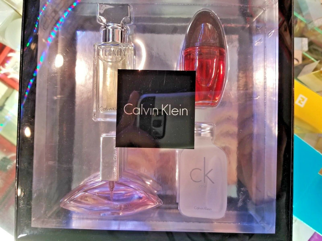 Calvin Klein 4 Piece Assorted Set ETERNITY EUPHORIA OBSESSION CK .5 oz 15 ml NEW - Perfume Gallery