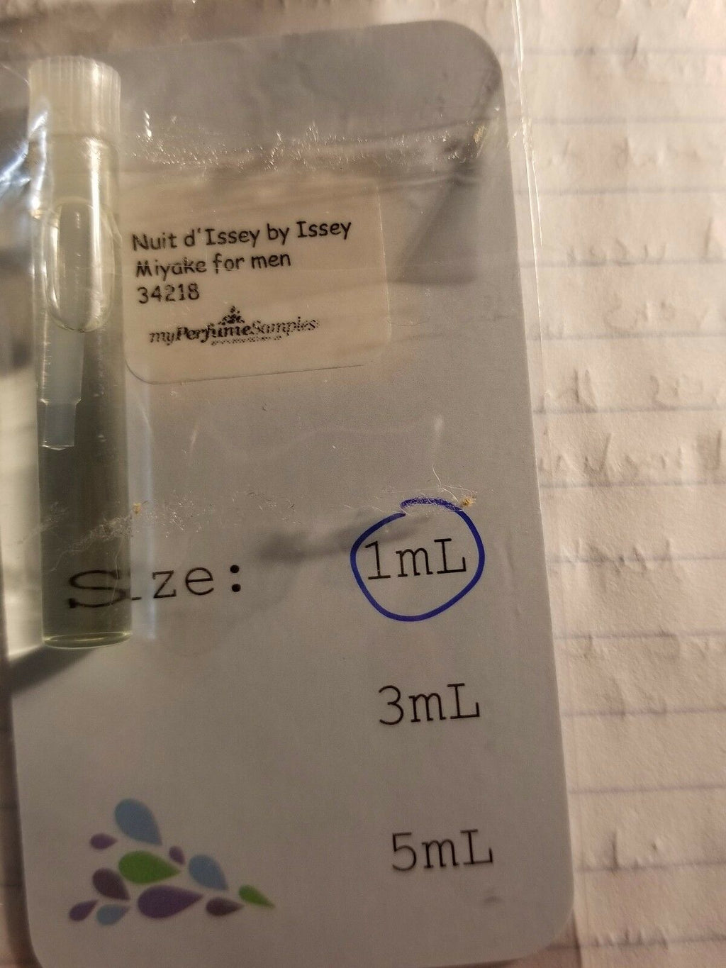 Nuit d'Issey by Issey Miyake for Men Sample 1ml Vial Brand New in Original Card - Perfume Gallery