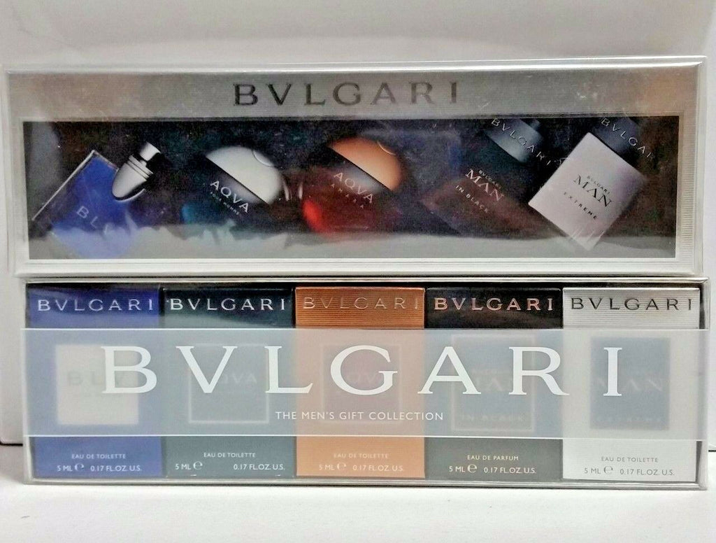Bvlgari 5 Pc Mini Travel Gift Set EDP + EDT 0.17 oz 5ml by Bulgari * NEW SEALED - Perfume Gallery