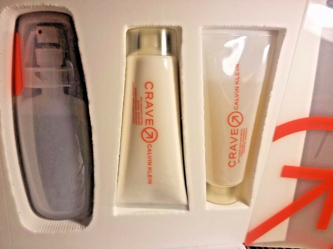 Calvin Klein Crave 3 Pc EDT GIFT SET with 2.5 oz EDT Spray + 3.4 oz Wash + Shave - Perfume Gallery