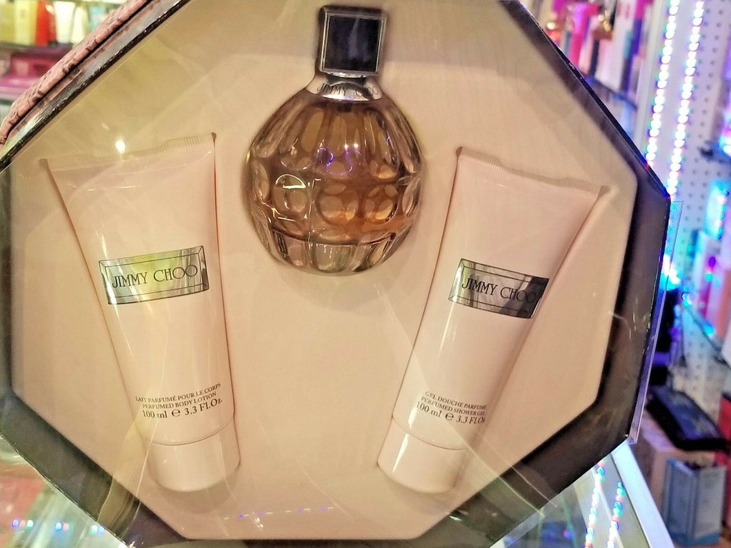 Jimmy Choo 3 Pc 3.3 oz EDP Gift Set w Lotion Shower Gel for Women / Her NEW BOX - Perfume Gallery