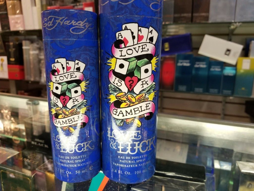 LOVE & LUCK ED HARDY by Christian Audigier 1.7 oz / 3.4 oz Cologne for Men NEW - Perfume Gallery