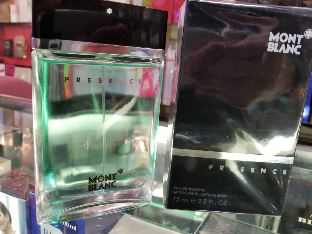 Mont Blanc PRESENCE 2.5 oz / 75 ml Eau Toilette EDT Spray for Men NEW * SEALED - Perfume Gallery