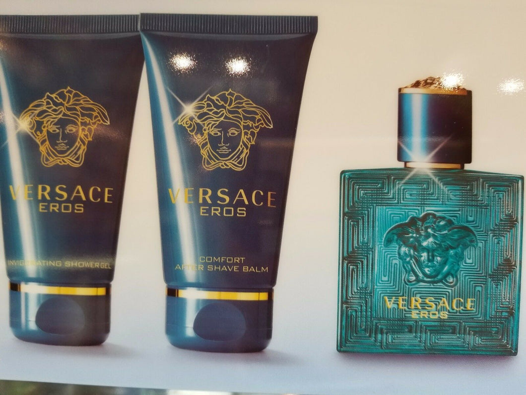 Versace EROS by Gianni Versace 3 Piece EDT Gift Set for Men GEL, AFTERSHAVE, EDT - Perfume Gallery