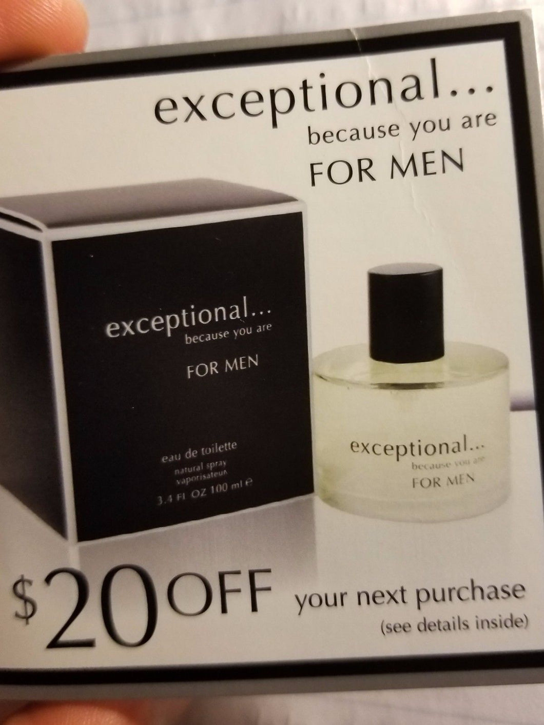Exceptional Because You Are for Men Sample 1ml Vial Brand New in Original Card - Perfume Gallery