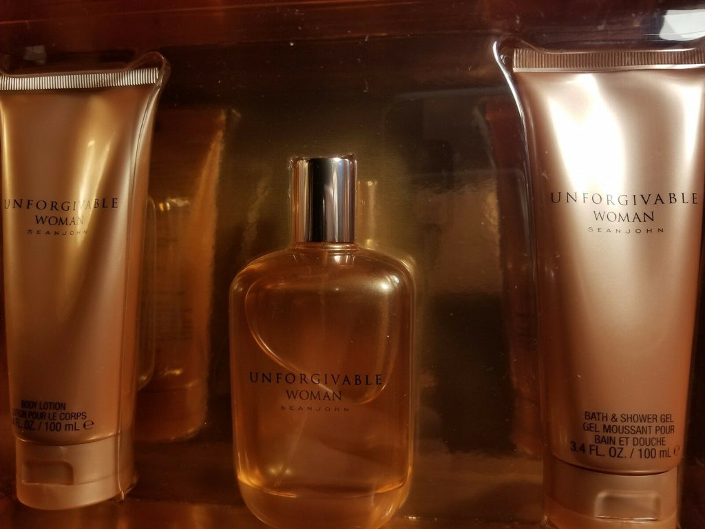 Sean John EXQUISITE Unforgivable 3 Pc. GIFT SET for Women Spray Gel Lotion NEW - Perfume Gallery
